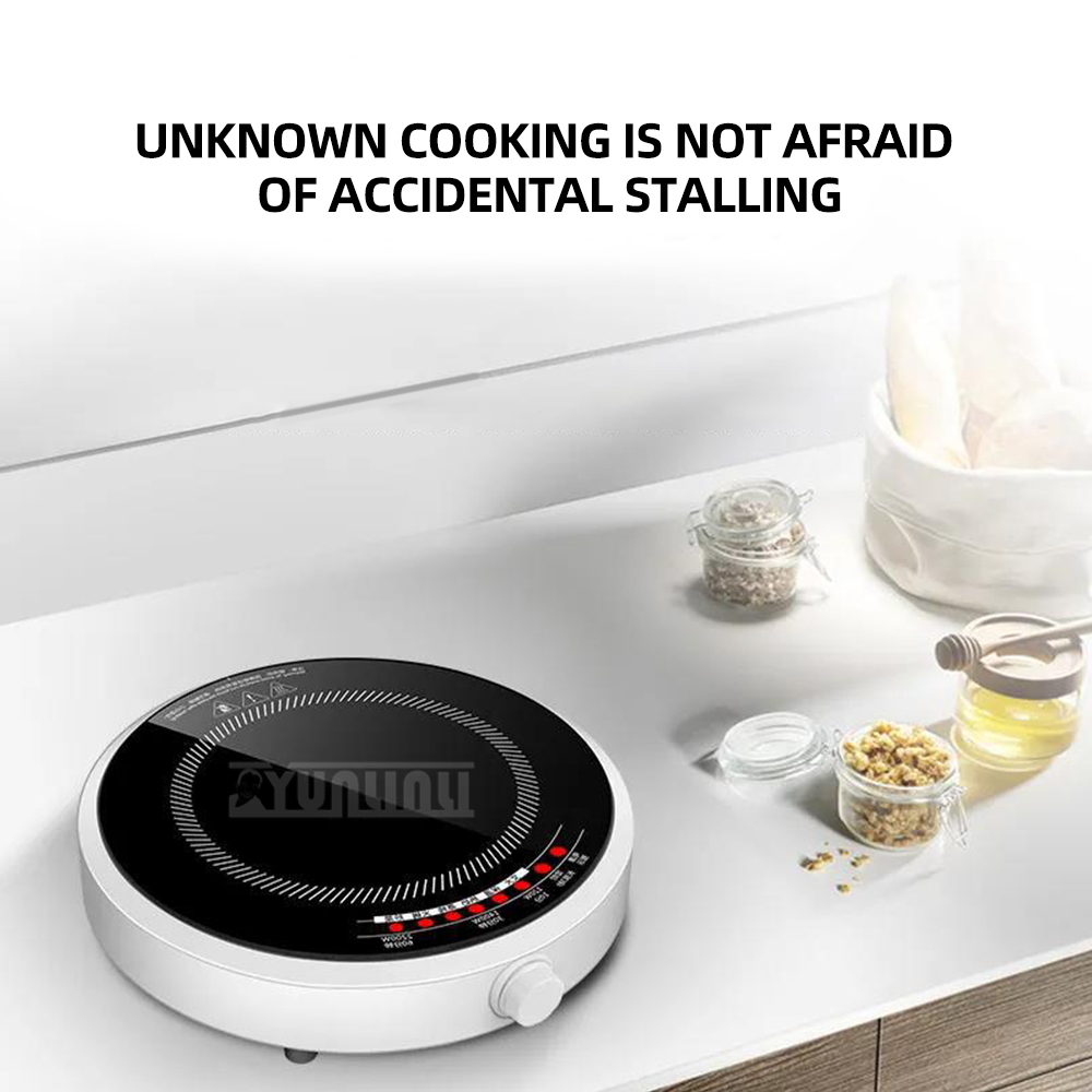 Induction Cooktop Portable - Runder intelligenter Induktionsherd für den Haushalt,
