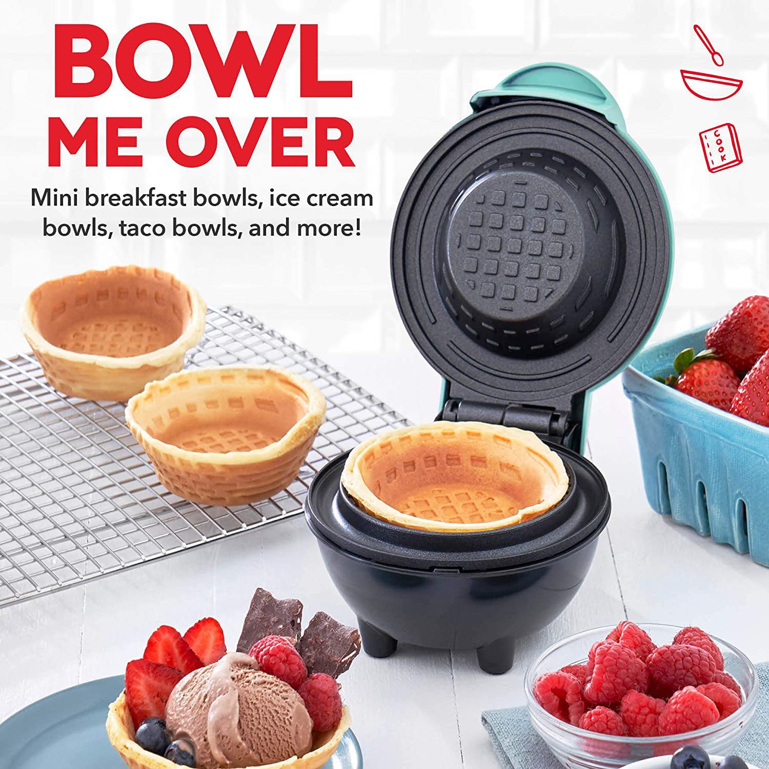 Donut Maker Mini - 110V/220V Waffelschalen-Maker, Frühstückszubereiter, Kuchenmacher, Eierkuchen-Maker, Eiscrememacher,