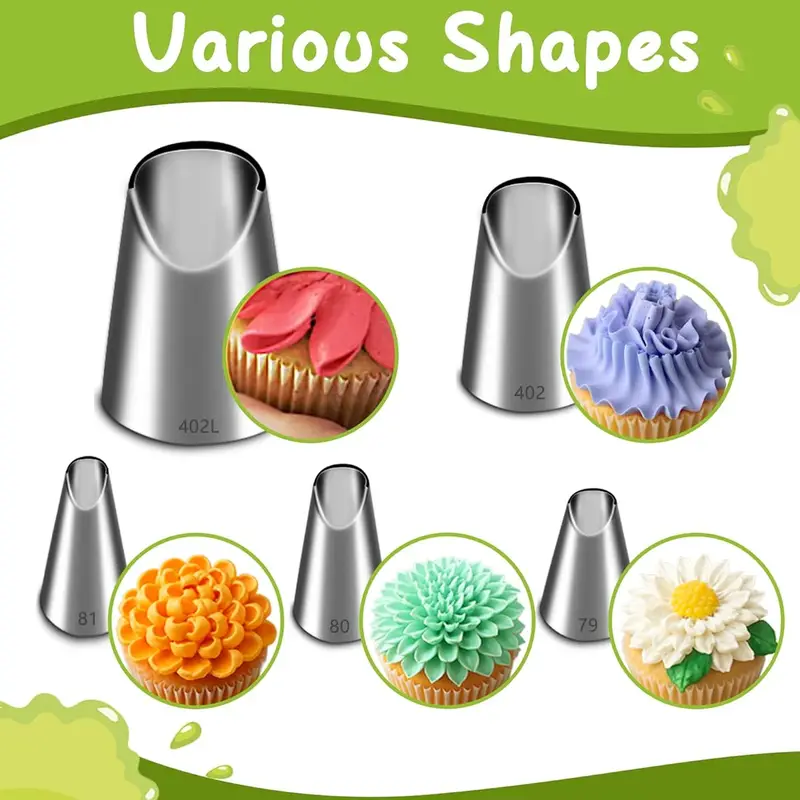 Kitchen Appliances On Sale - 5-teiliges Edelstahl-Spritzdüsen-Set, Chrysanthemen-Spritzdüsen für Küchenzubehör, Backwerkzeuge,