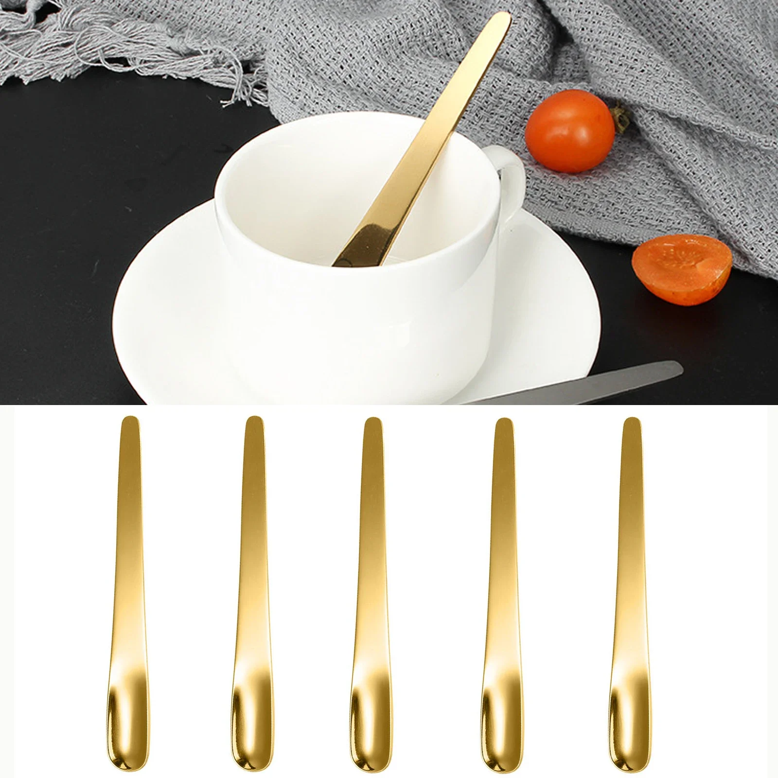 Kitchen Appliances Germany - 5 Stück Kaffee löffel Edelstahl Flach