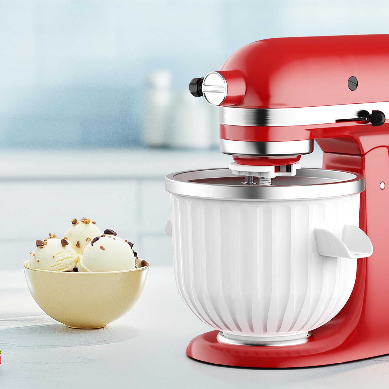 Kitchen Appliances Germany - 2-Liter-Eiscreme-Aufsatz für KitchenAid Standmixer, passend für