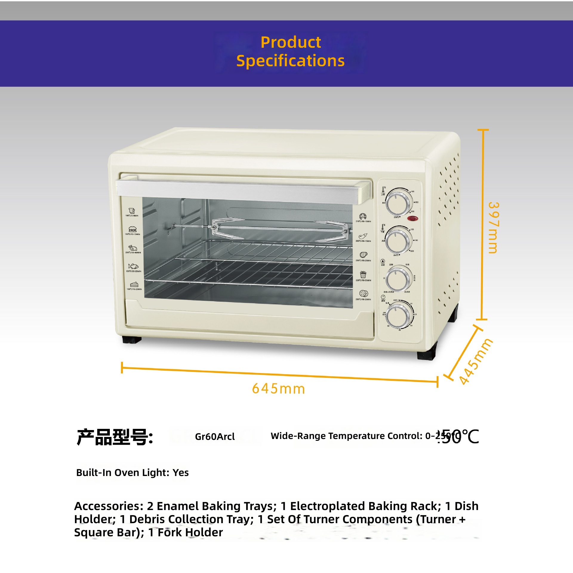 Elektrischer Ofen 60L, 4-stufi – Kitchen Appliances Ideas Bewertung und Preis